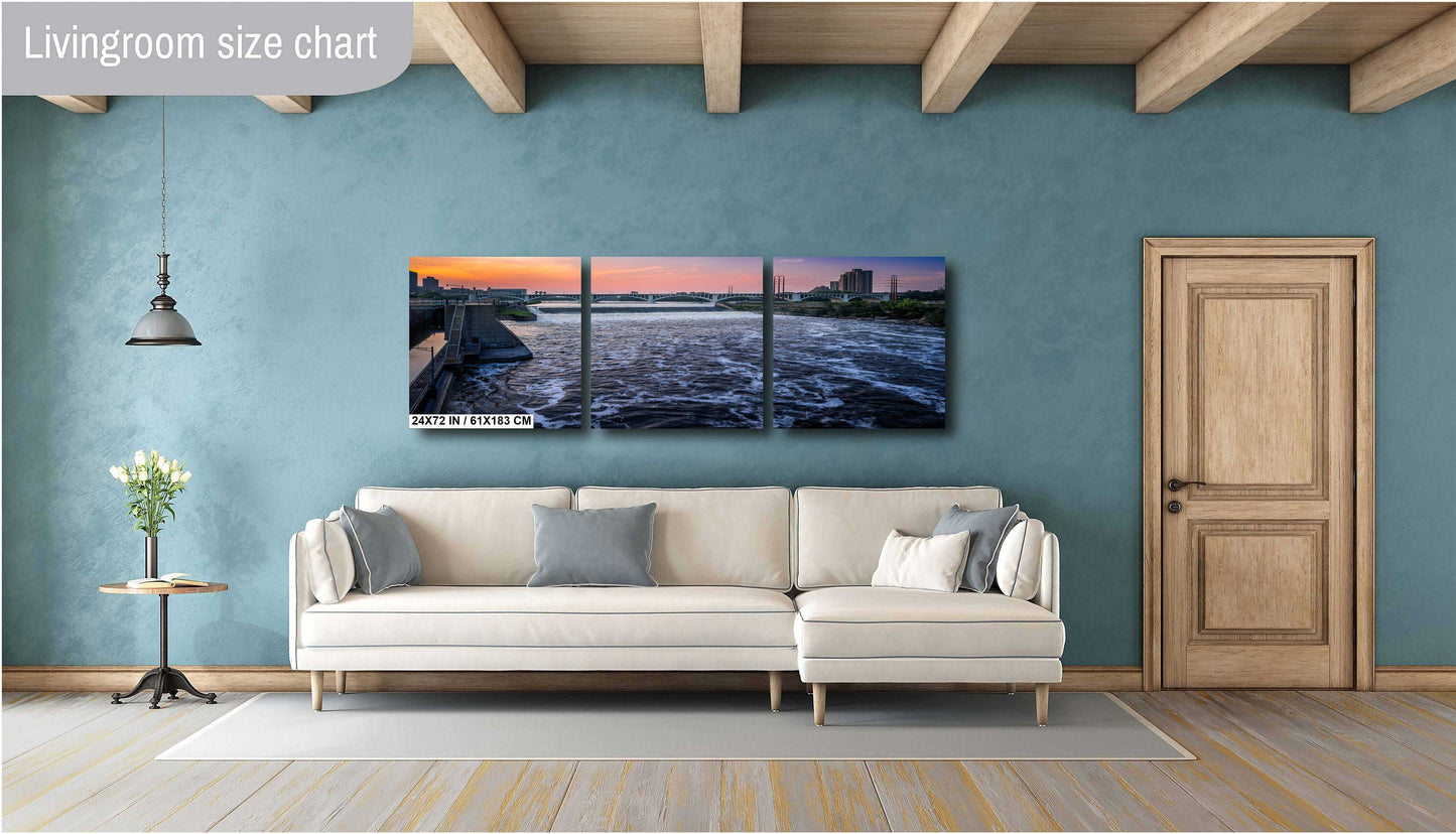 Saint Anthony Falls: A Natural Wonder in the Heart of Minneapolis Minnesota Wall Art Metal Canvas Print Mississippi River Waterfall