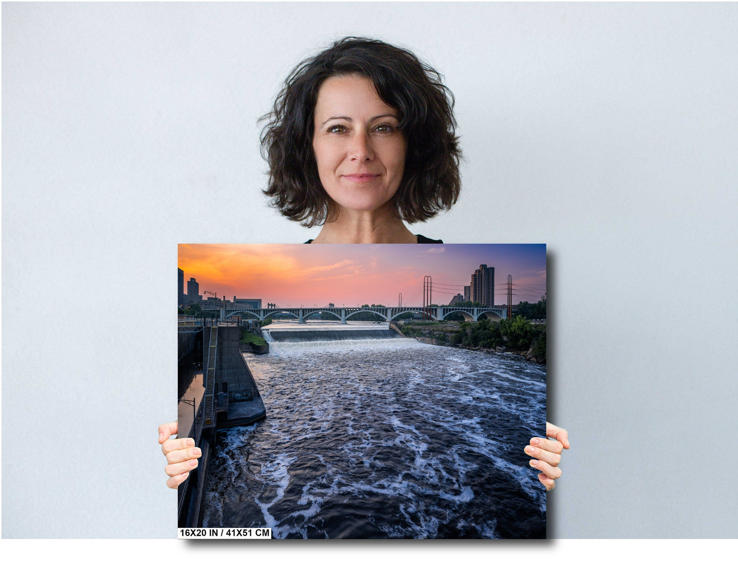 Saint Anthony Falls: A Natural Wonder in the Heart of Minneapolis Minnesota Wall Art Metal Canvas Print Mississippi River Waterfall