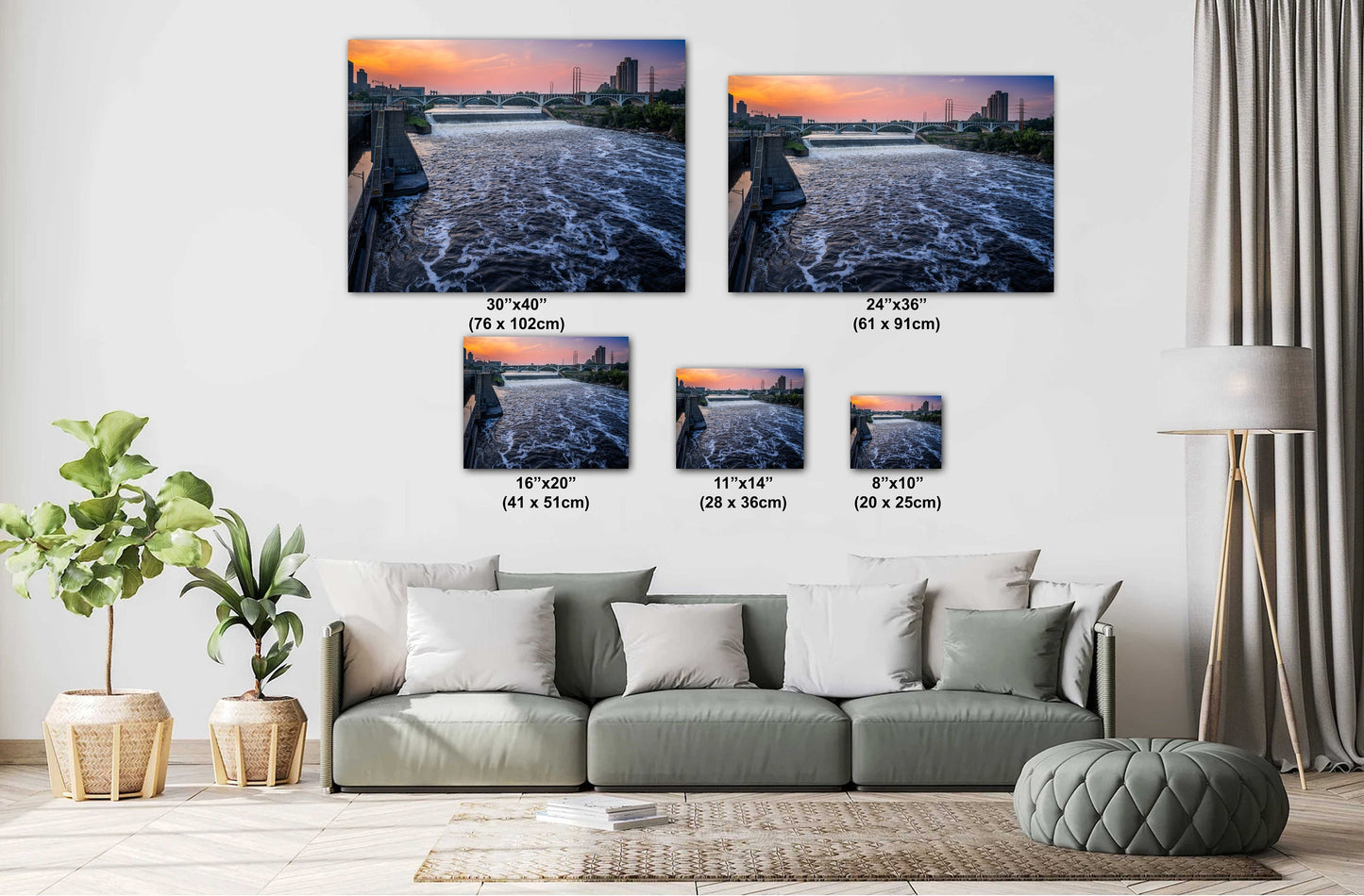 Saint Anthony Falls: A Natural Wonder in the Heart of Minneapolis Minnesota Wall Art Metal Canvas Print Mississippi River Waterfall