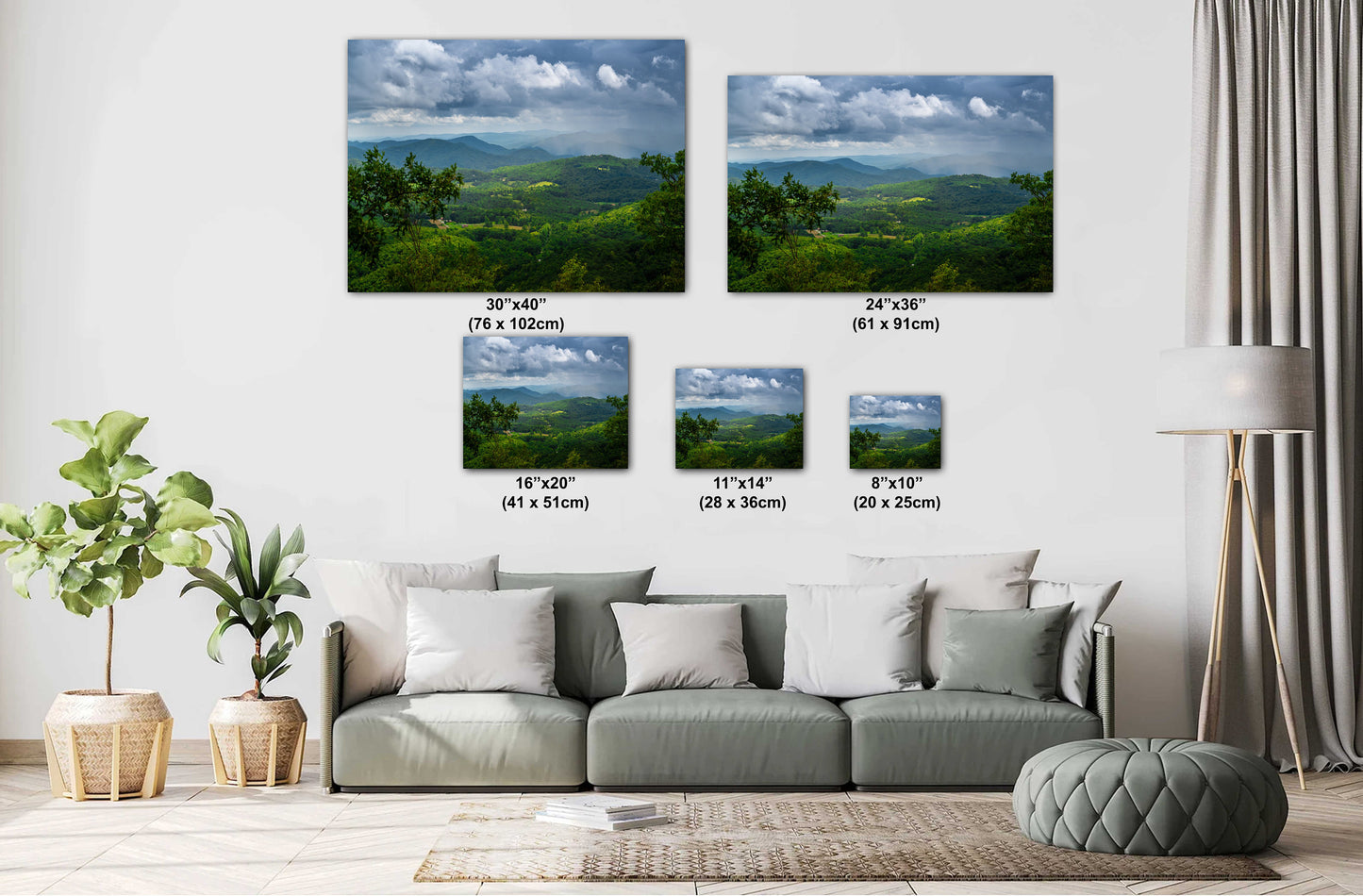 Blue Ridge Beauty: Blue Ridge Mountains of North Carolina Wall Art Print Appalachian Mountains Aluminum/Acrylic/Metal/Canvas Home Decor