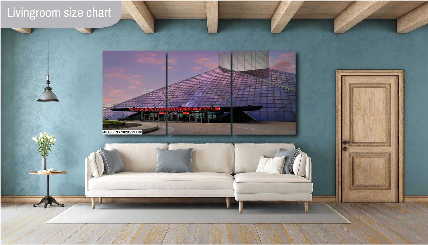 Cleveland Rocks: The Rock and Roll Hall of Fame Museum Print Cleveland, Ohio Glass Pyramid Wall Art Photography Acrylic/Metal/Canvas