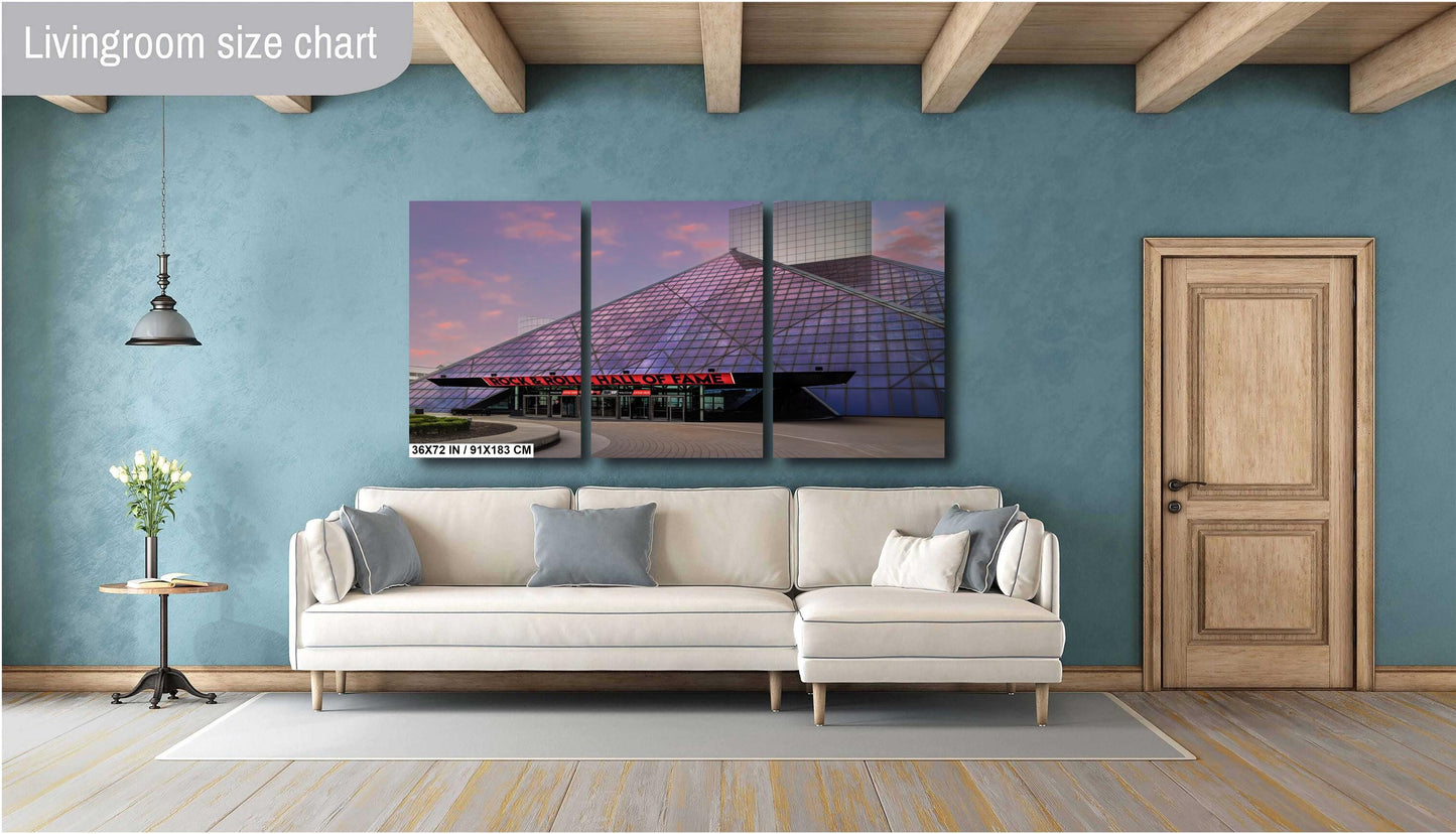 Cleveland Rocks: The Rock and Roll Hall of Fame Museum Print Cleveland, Ohio Glass Pyramid Wall Art Photography Acrylic/Metal/Canvas