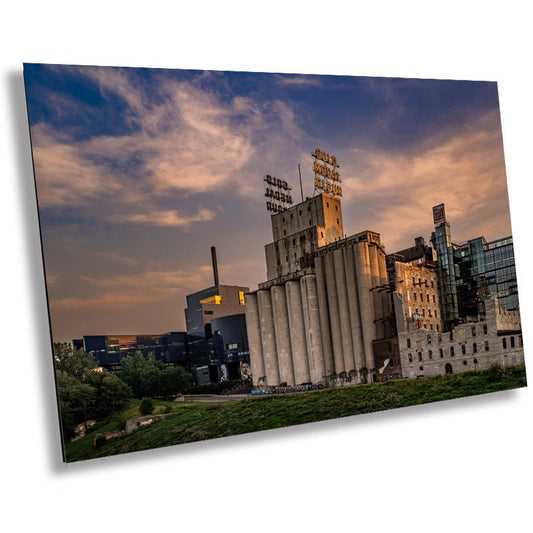 Where History Meets Flour: The Gold Medal Flour Sign at Mill City Museum Metal Canvas Print Minneapolis Minnesota