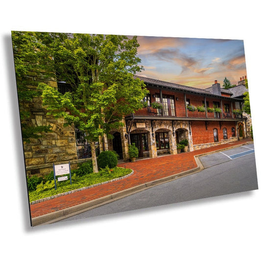 Tranquil Entry: Welcoming Vibes at the Spa Entrance of Old Edwards Inn Wall Art Metal Canvas Print Historic Highlands North Carolina