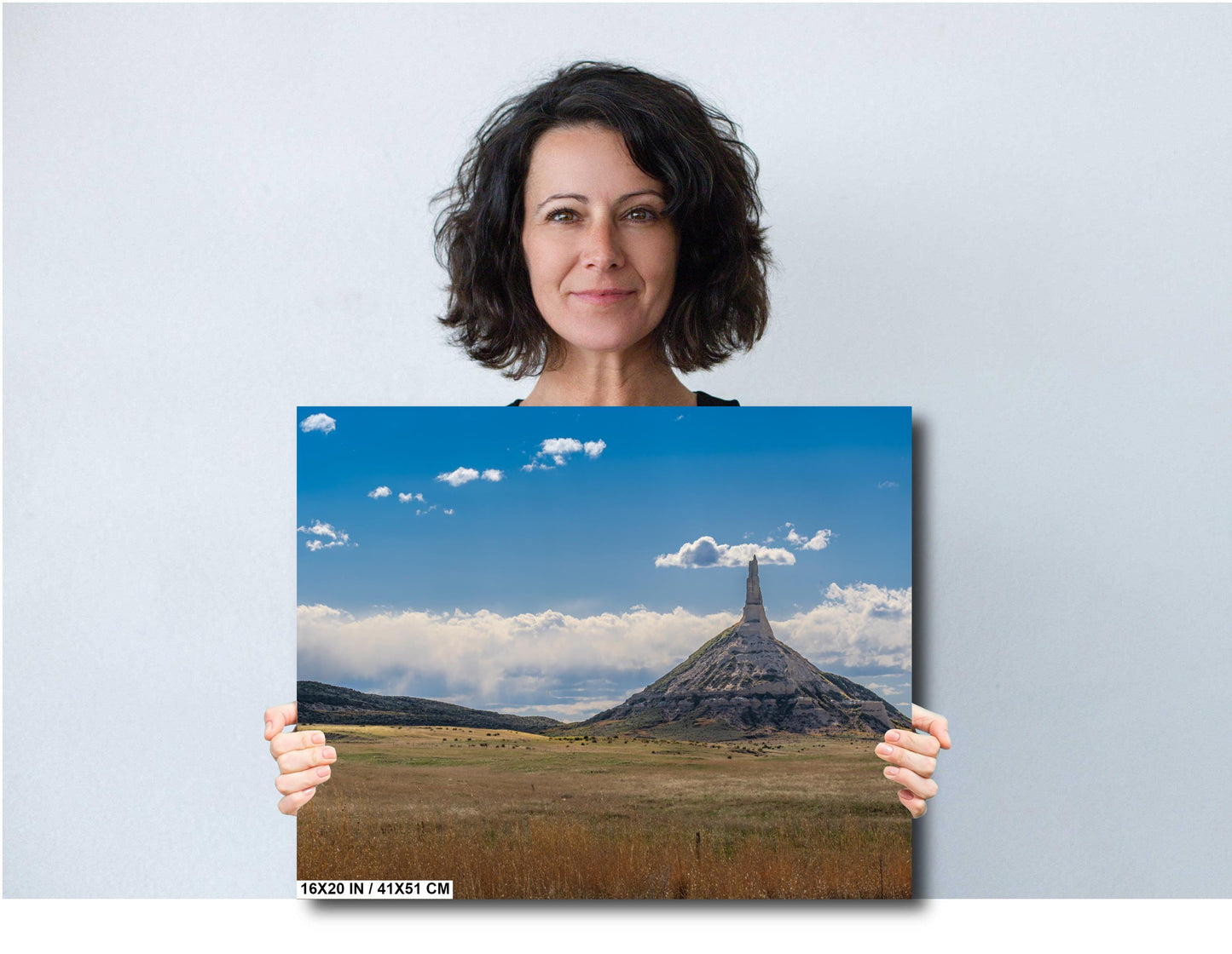 Nebraska Rock: Chimney Rock Wall Art Print National Monument Nebraska Historical Site - Metal/Acrylic/Aluminum/Canvas