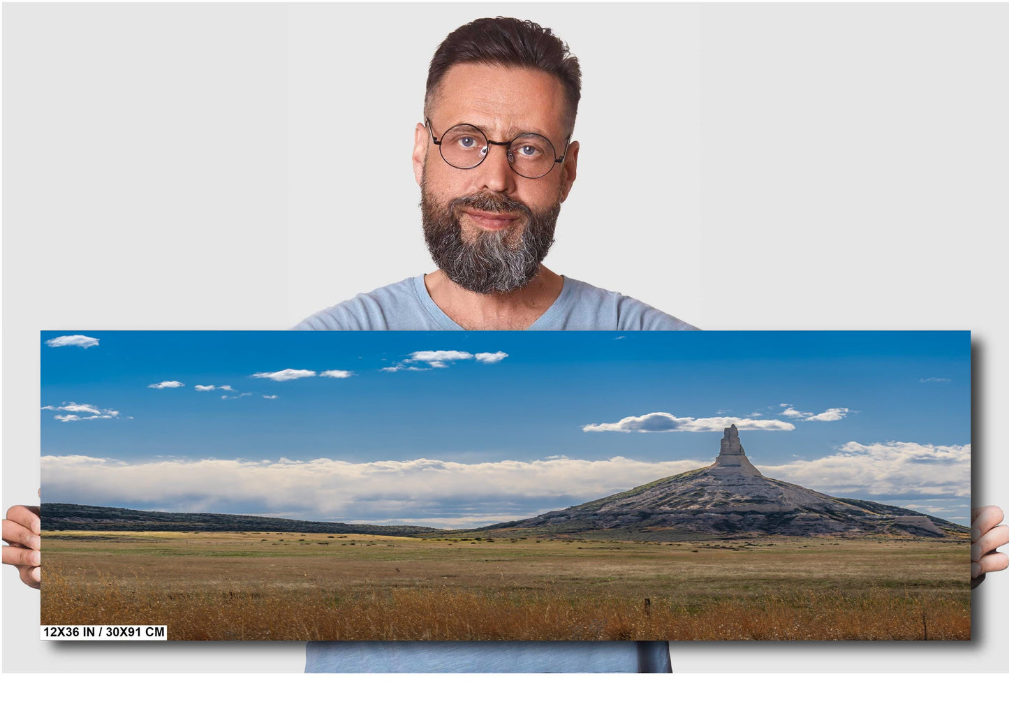 Nebraska Rock: Chimney Rock Wall Art Print National Monument Nebraska Historical Site - Metal/Acrylic/Aluminum/Canvas