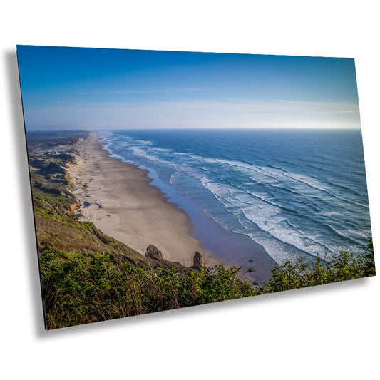 Pacific Panorama: Florence Coastline Overlooking the Horizon Metal Acrylic Print Florence Oregon Seascape Photography