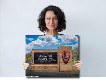 Joshua Tree National Park Entrance Sign: Print  Wall Art Mojave Desert  California Nature Landscape Aluminum/Acrylic/Metal/Canvas