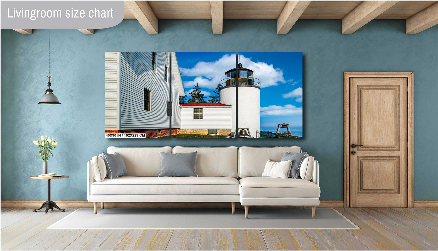 Acadia’s Beacon of Clarity: Bass Harbor Head Light Station on a Sunny Day Metal Canvas Print Acadia National Park Maine Wall