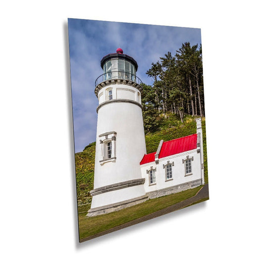 Oregon Coast Gem: Heceta Head Lighthouse Metal Canvas Print Florence Oregon Wall Art Home Decor Nautical Portrait