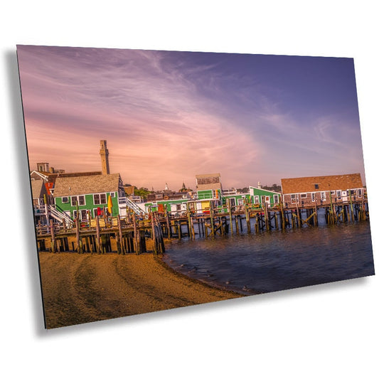 Captain Jack’s Wharf in P-Town: Provincetown Cape Cod, Massachusetts Wall Art Metal Canvas Print Seaside Town Landscape