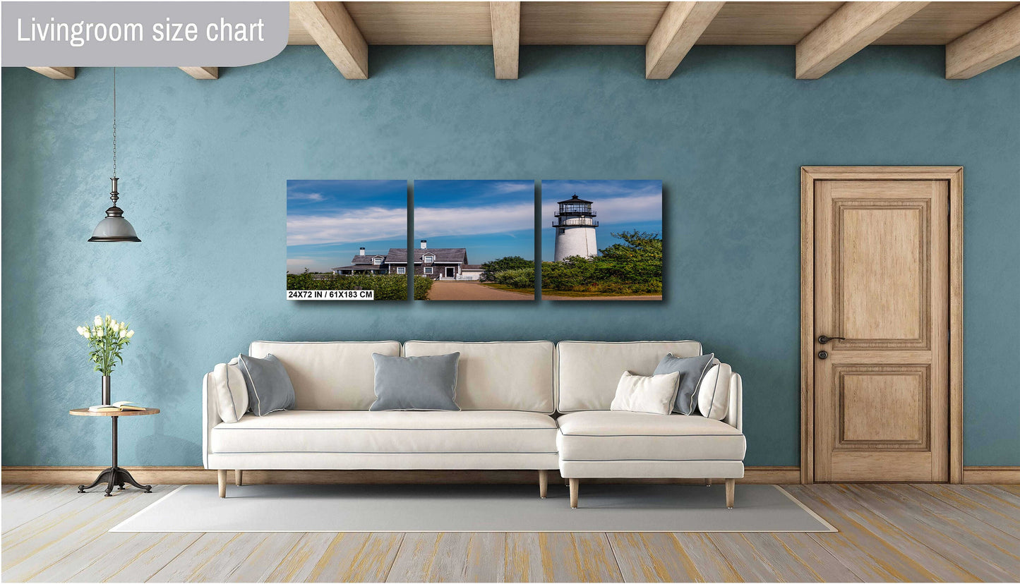 Cape Cod Guardian: Highland Lighthouse Cape Cod National Seashore, North Truro Massachusetts Wall Art Metal Canvas Print Nautical