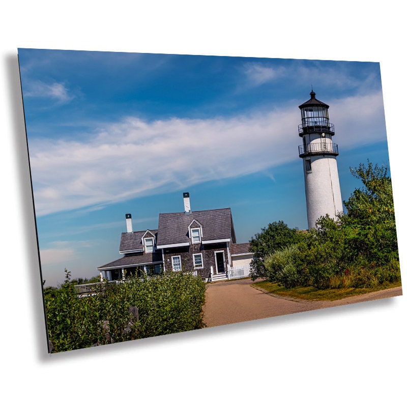 Cape Cod Guardian: Highland Lighthouse Cape Cod National Seashore, North Truro Massachusetts Wall Art Metal Canvas Print Nautical