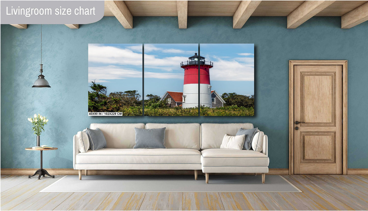 Cape Cod Guiding Light: Nauset Lighthouse, Massachusetts Cape Cod National Seashore Metal Aluminum Print Wall Art Nautical Landscape