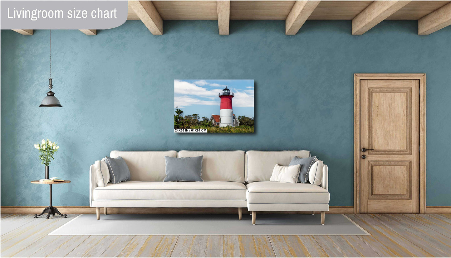 Cape Cod Guiding Light: Nauset Lighthouse, Massachusetts Cape Cod National Seashore Metal Aluminum Print Wall Art Nautical Landscape