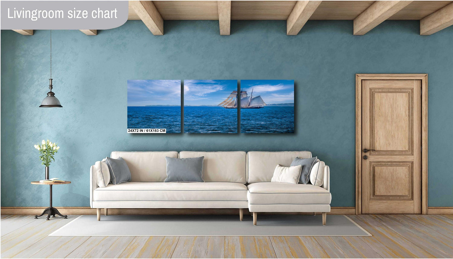 Sailing Past Martha’s Vineyard: Sailboat off Cape Cod's Coast Massachusetts Metal Aluminum Print Wall Art Seascape Photography