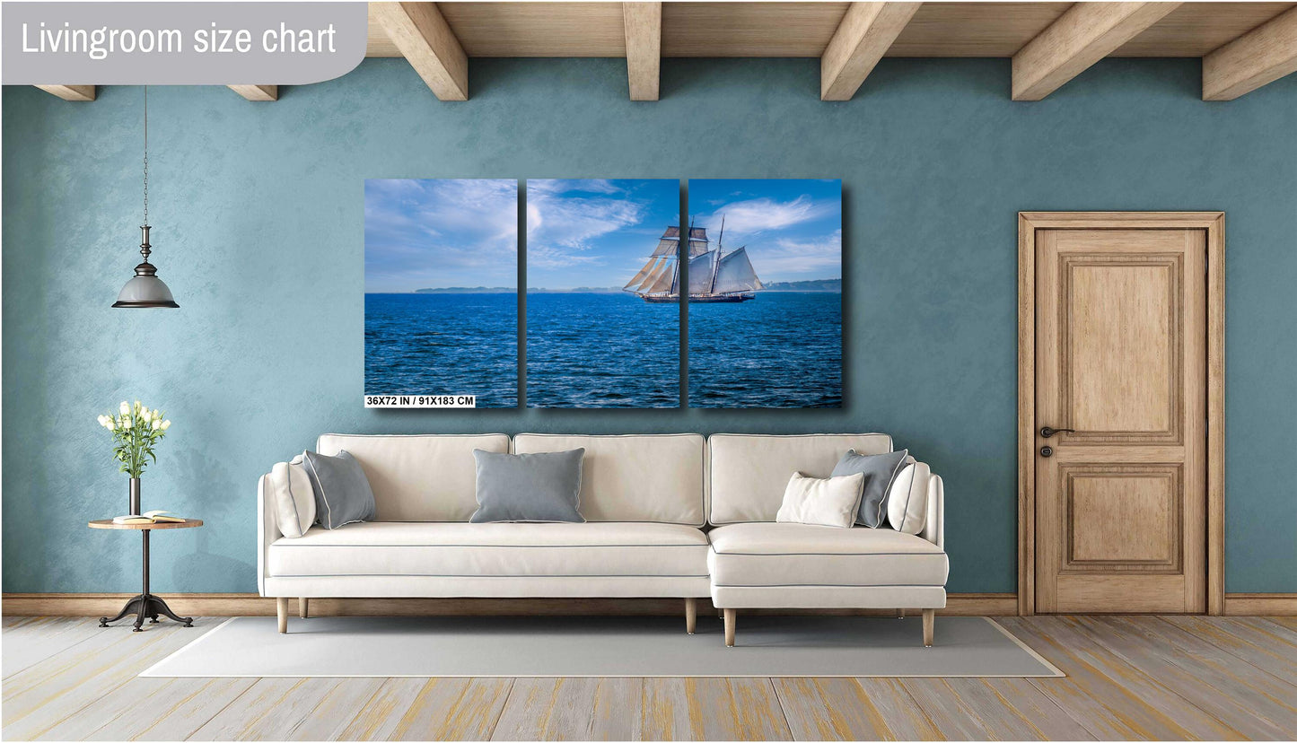 Sailing Past Martha’s Vineyard: Sailboat off Cape Cod's Coast Massachusetts Metal Aluminum Print Wall Art Seascape Photography