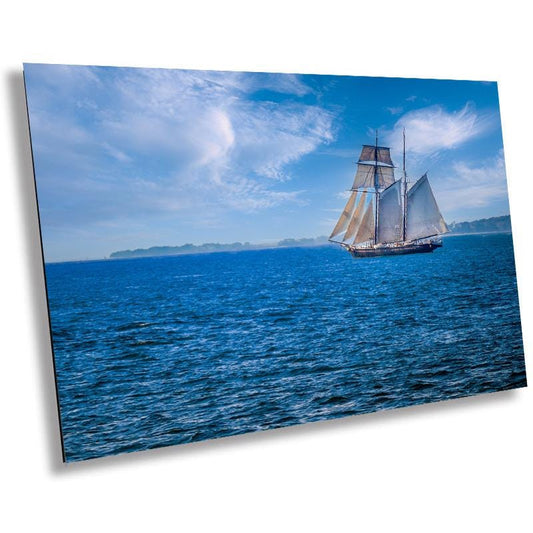 Sailing Past Martha’s Vineyard: Sailboat off Cape Cod's Coast Massachusetts Metal Aluminum Print Wall Art Seascape Photography