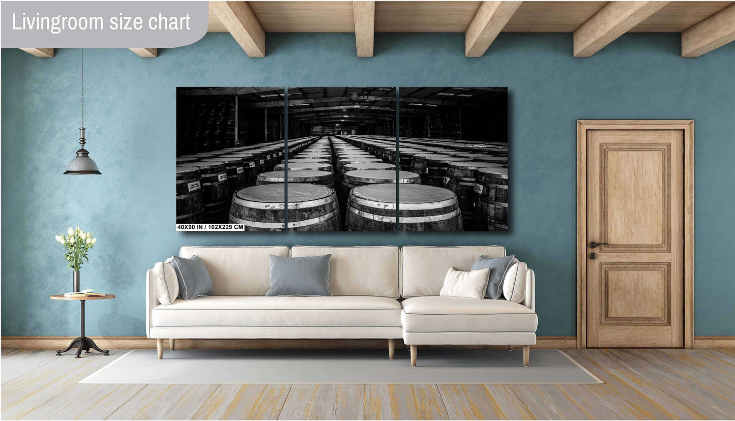 Louisiana Hot Pepper Barrels: Print Wall Art Hot Sauce Barrels in Monochrome Louisiana Metal Photography Aluminum/Acrylic/Metal/Canvas