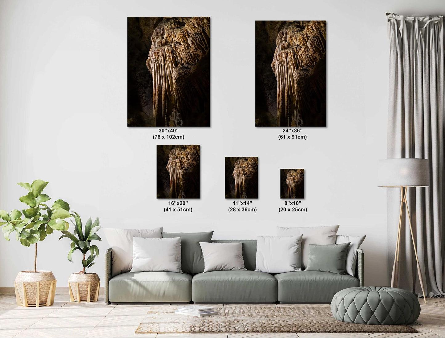 Underground Beauty: Print Carlsbad Caverns National Park in New Mexico Cave Formations Wonders Wall Art Aluminum/Acrylic/Metal/Canvas