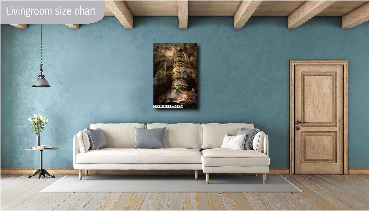 Cave Sculptures: Wall Art Print The Natural Art of Carlsbad Caverns National Park New Mexico Cave Formations Aluminum/Acrylic/Metal/Canvas