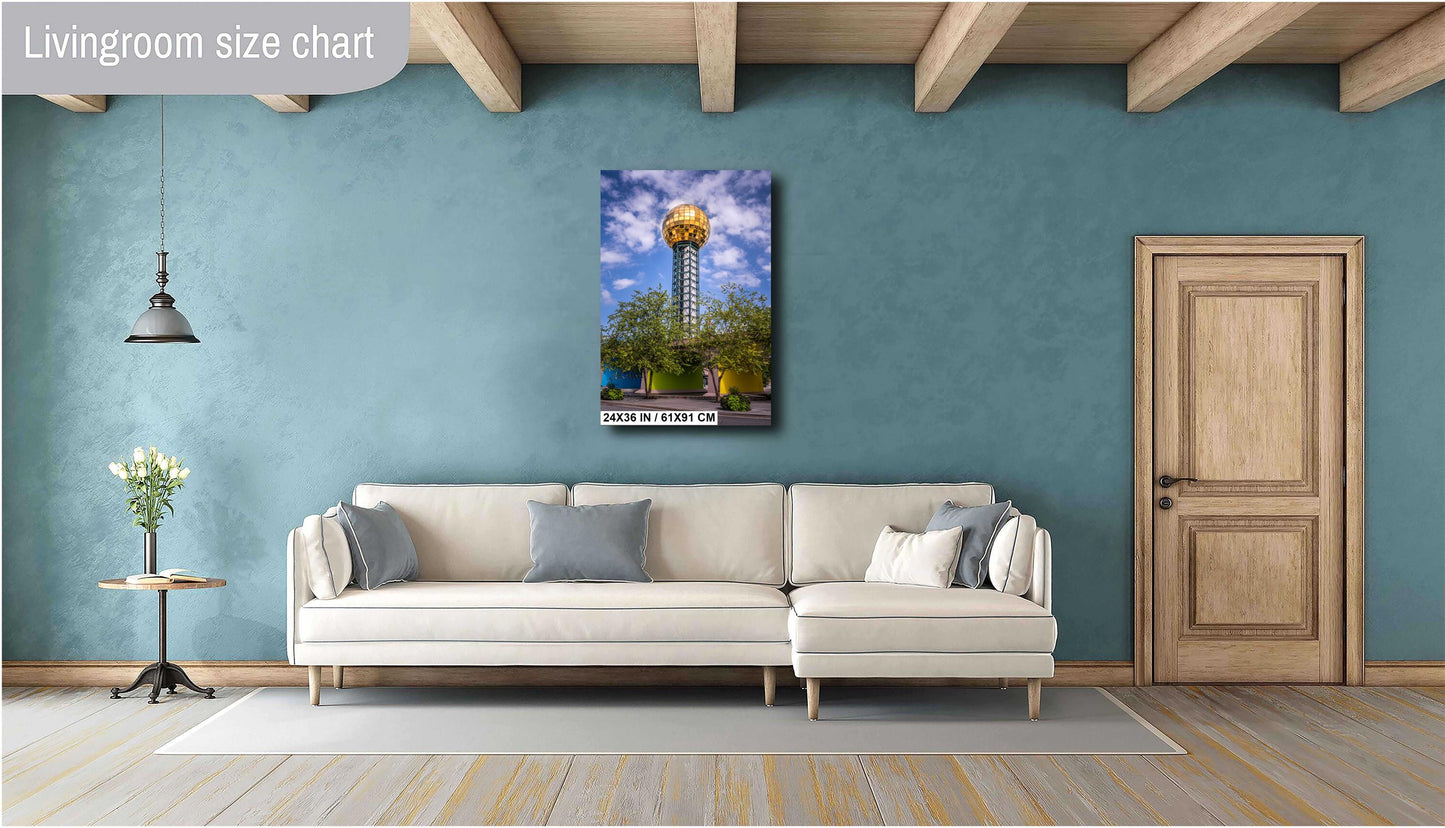 Sunsphere Sky High Marvel: Knoxville World's Fair Park Wall Art Metal Aluminum Print Tennessee Historical Landmark