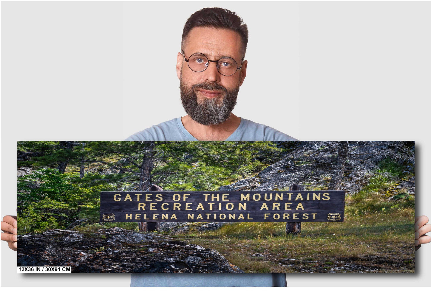 Welcome to Gates of the Mountains Recreation Area: Helena National Forest Sign Montana Wall Art Metal Acrylic Print Welcome Sign Photography