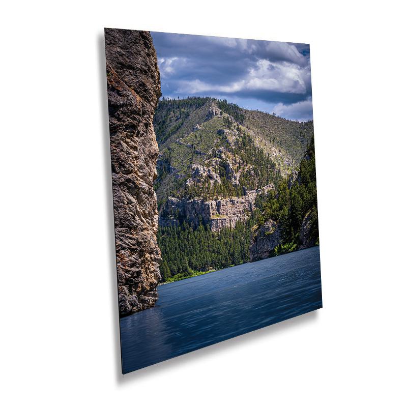 Montana's Rocky Shoreline: Gates of the Mountains Wilderness Wall Art Metal Canvas Print Helena National Forest Portrait Home Decor