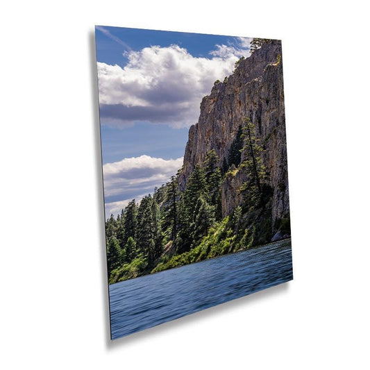 Rocky Riverfront: Gates of the Mountains Wilderness and Missouri River Wall Art Metal Canvas Print Helena National Forest Portrait