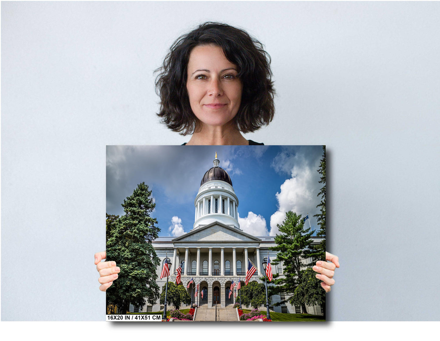 Augusta Maine State Capitol: The Maine State House Wall Art Metal Aluminum Print Historic Building Patriotic Home Decor Photography