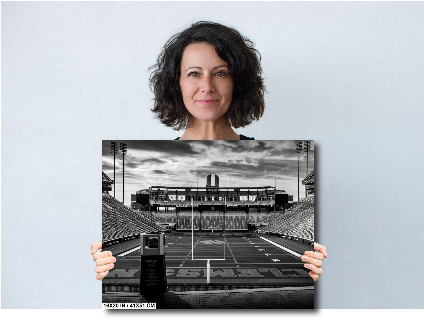 Clemson Tigers Stadium: Print Black and White Iconic Clemson Memorial Stadium Wall Art South Carolina Football Metal/Acrylic/Canvas