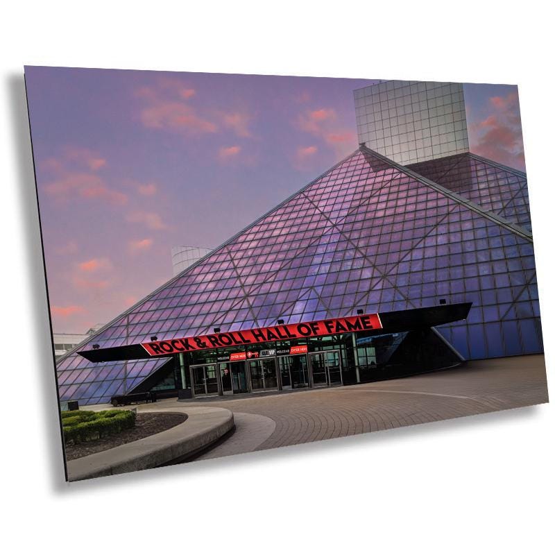 Cleveland Rocks: The Rock and Roll Hall of Fame Museum Print Cleveland, Ohio Glass Pyramid Wall Art Photography Acrylic/Metal/Canvas