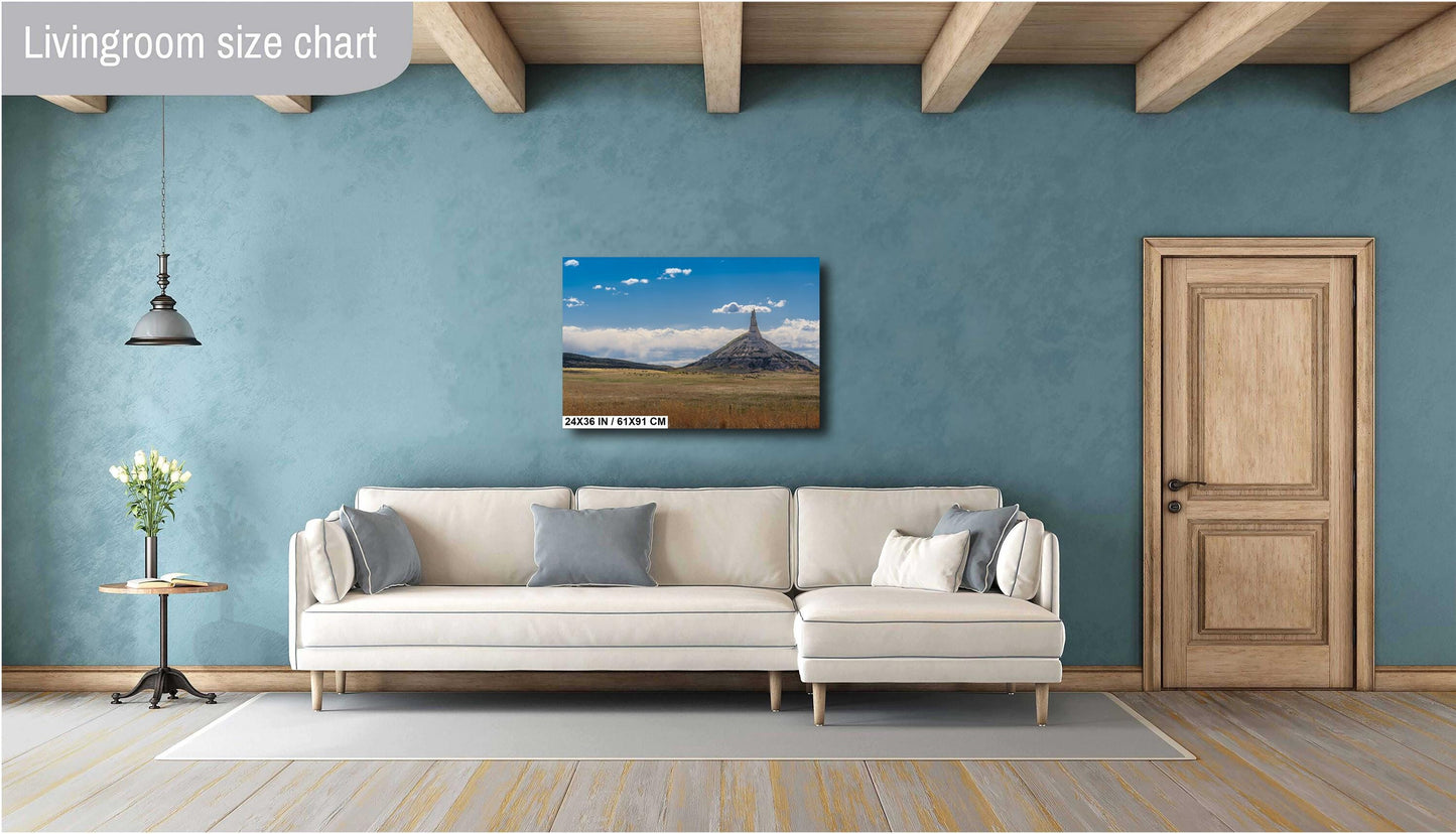 Nebraska Rock: Chimney Rock Wall Art Print National Monument Nebraska Historical Site - Metal/Acrylic/Aluminum/Canvas