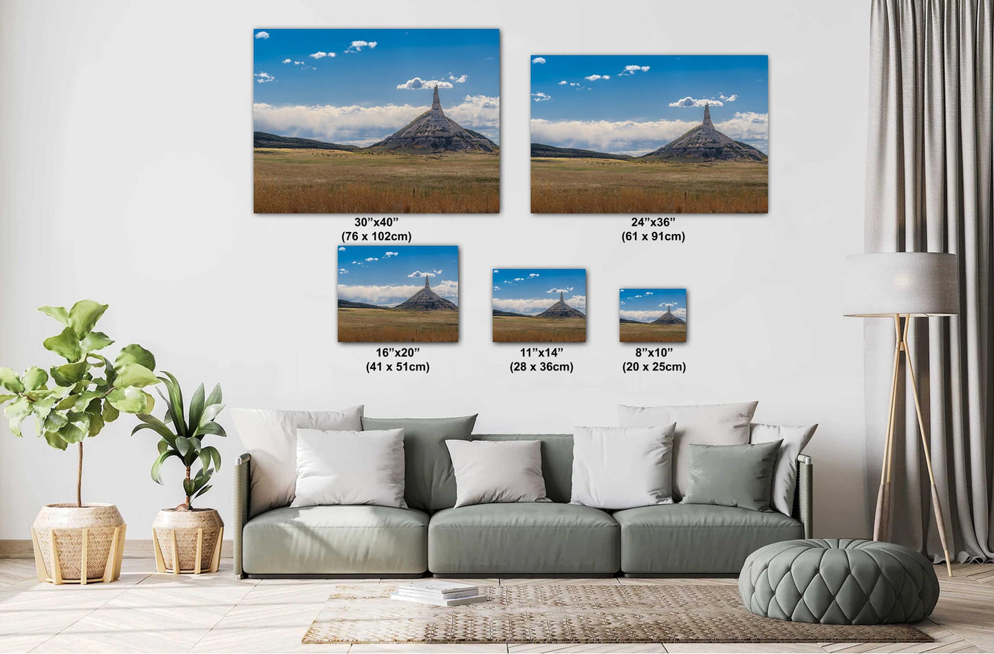 Nebraska Rock: Chimney Rock Wall Art Print National Monument Nebraska Historical Site - Metal/Acrylic/Aluminum/Canvas