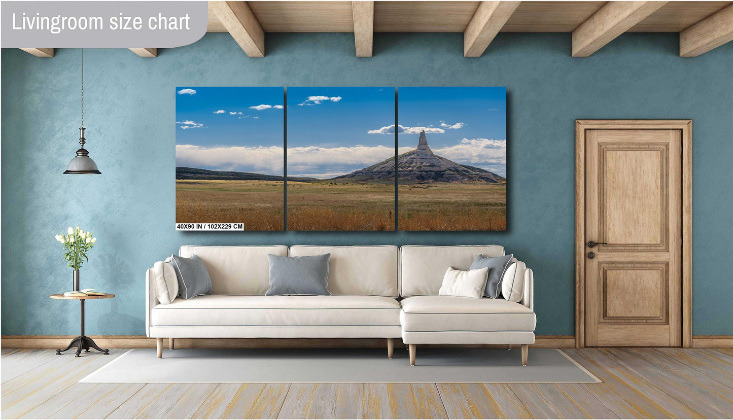 Nebraska Rock: Chimney Rock Wall Art Print National Monument Nebraska Historical Site - Metal/Acrylic/Aluminum/Canvas