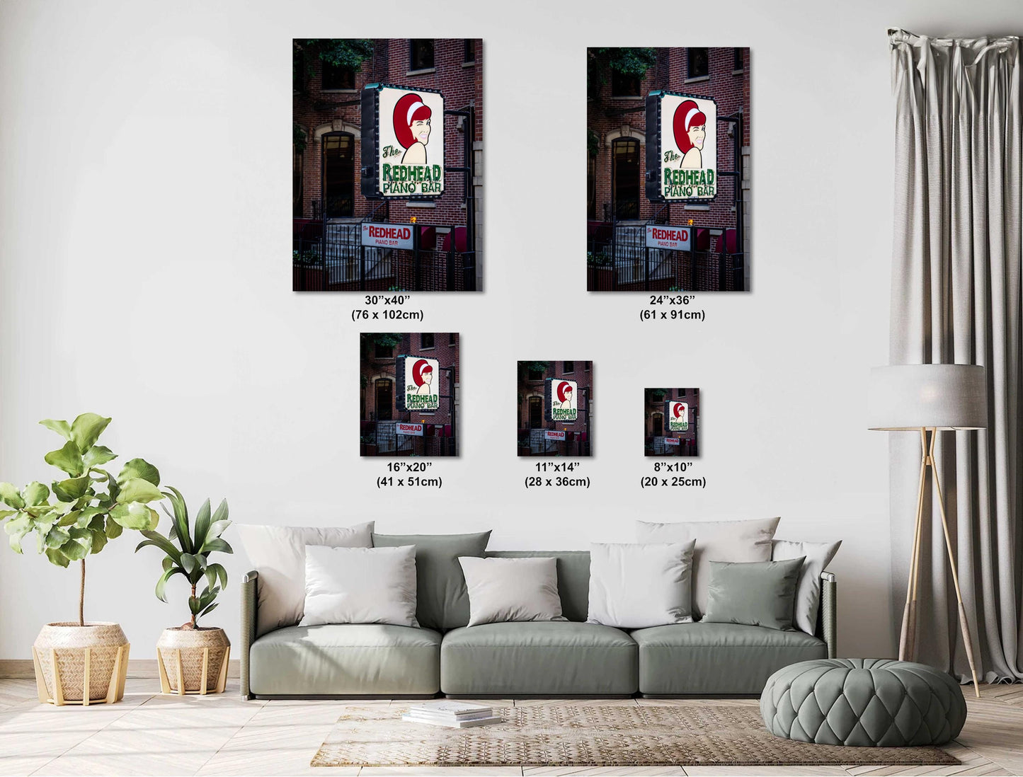 Chicago's Redhead Piano Bar: Iconic Sign Print Wall Art Classic Chicago Nightlife Illinois Portrait Metal/Canvas/Acrylic