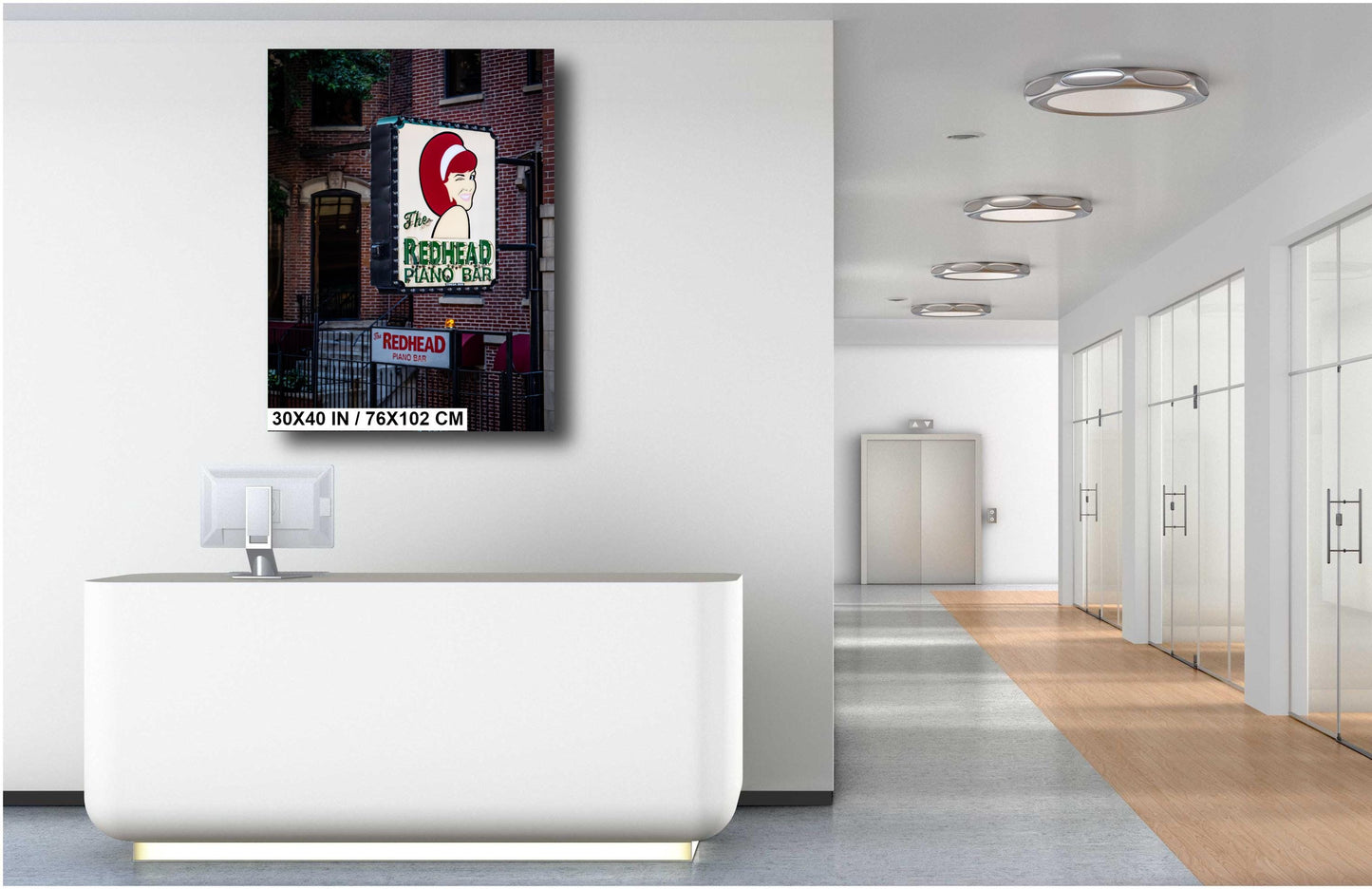 Chicago's Redhead Piano Bar: Iconic Sign Print Wall Art Classic Chicago Nightlife Illinois Portrait Metal/Canvas/Acrylic