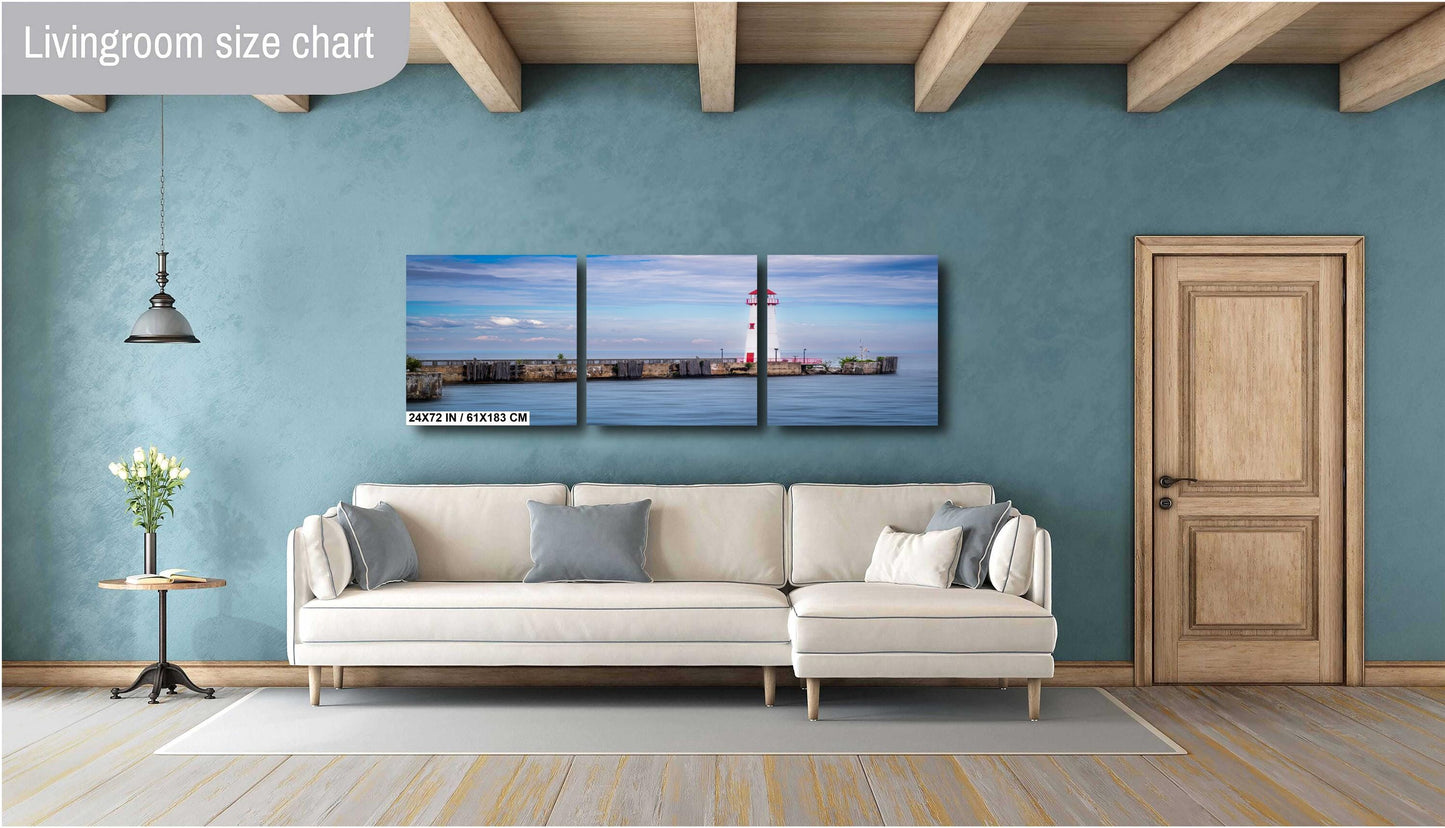 St. Ignace’s Iconic Wawatam Lighthouse: Wall Art Print St. Ignace Michigan near Mackinac Island Modern Lighthouse Metal/Aluminum/Canvas