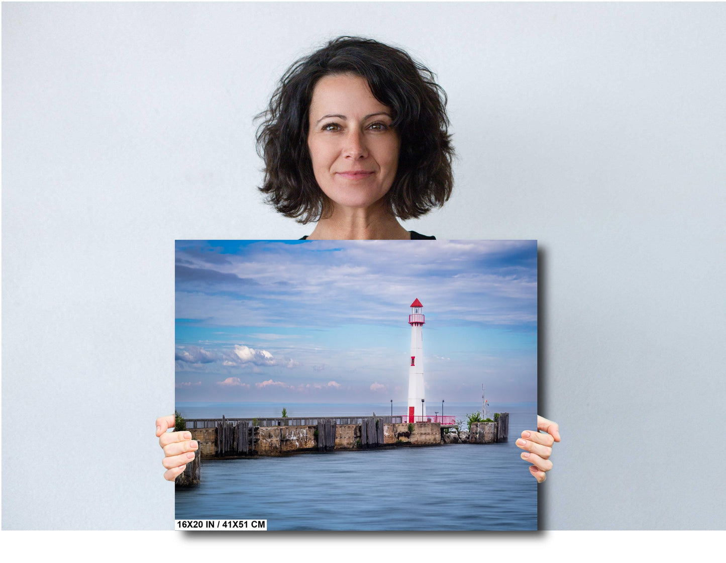 St. Ignace’s Iconic Wawatam Lighthouse: Wall Art Print St. Ignace Michigan near Mackinac Island Modern Lighthouse Metal/Aluminum/Canvas