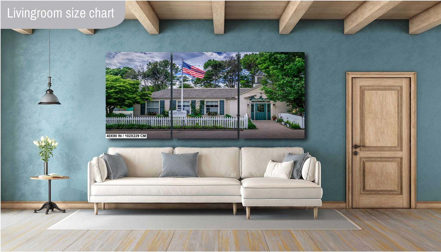 White Picket Perfection: Wall Art Print Iconic Mackinac Island Post Office Michigan Historical Landmark Metal/Acrylic/Aluminum/Canvas