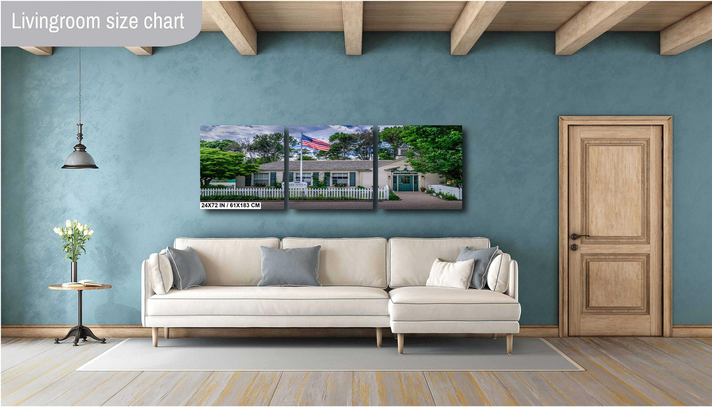 White Picket Perfection: Wall Art Print Iconic Mackinac Island Post Office Michigan Historical Landmark Metal/Acrylic/Aluminum/Canvas