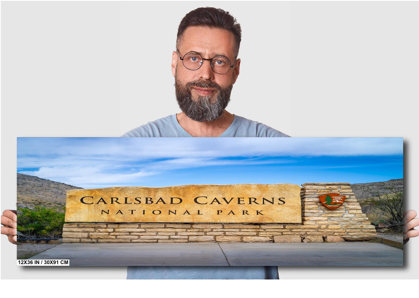 Carlsbad Caverns Sign: Wall Art Print Carlsbad National Park Entrance Signage New Mexico Landscape Metal/Aluminum/Canvas