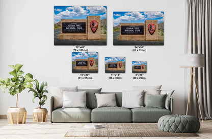 Joshua Tree National Park Entrance Sign: Print  Wall Art Mojave Desert  California Nature Landscape Aluminum/Acrylic/Metal/Canvas