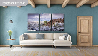 Frozen Desert: The Rare Beauty of Snow in Saguaro National Park Tucson Arizona Print Wall Art Photography Aluminum/Acrylic/Metal/Canvas