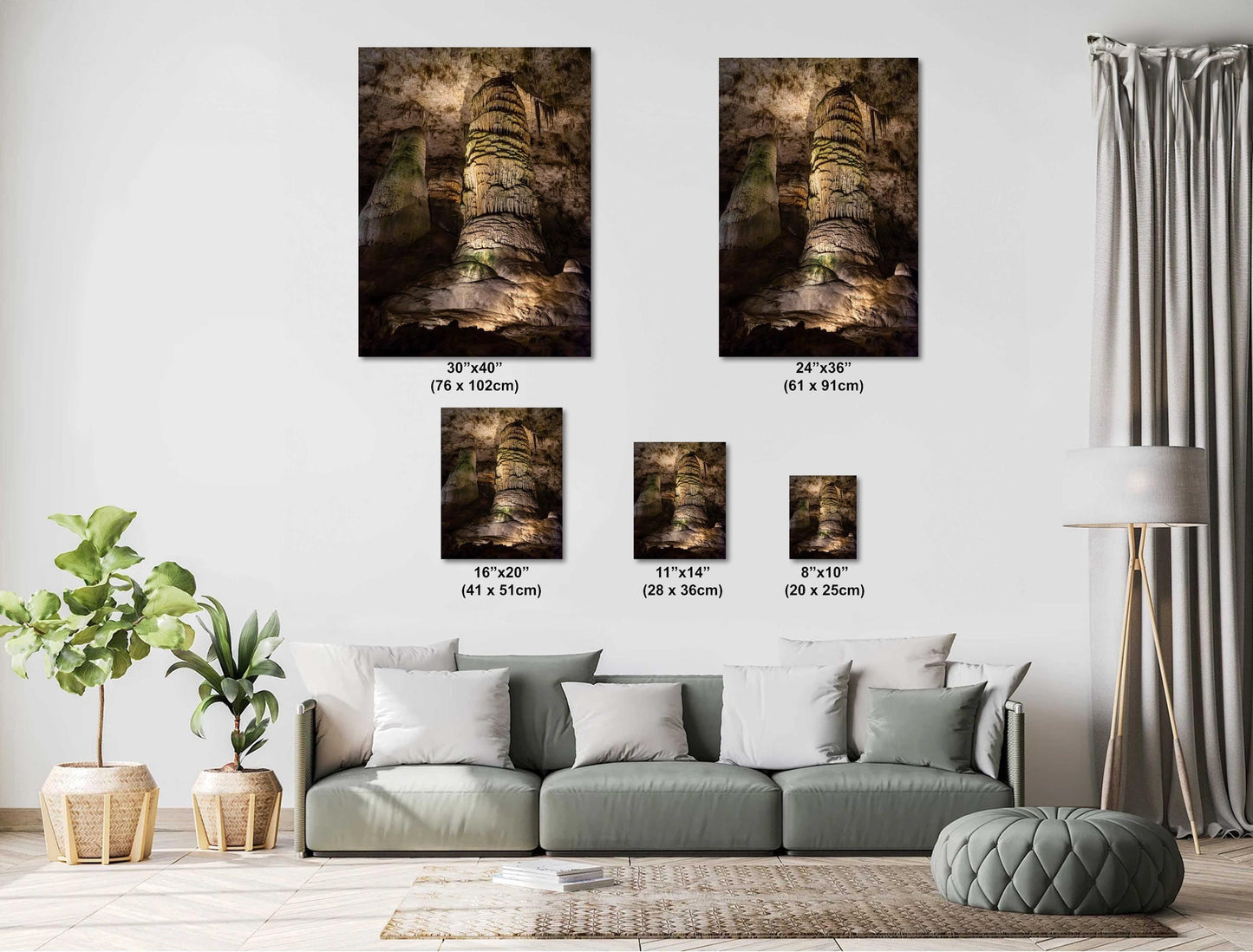 Cave Sculptures: Wall Art Print The Natural Art of Carlsbad Caverns National Park New Mexico Cave Formations Aluminum/Acrylic/Metal/Canvas