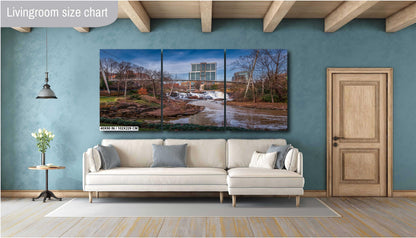 Greenville's Iconic Liberty Bridge: Falls Park on the Reedy Greenville, South Carolina Wall Art Print Aluminum/Acrylic/Metal/Canvas