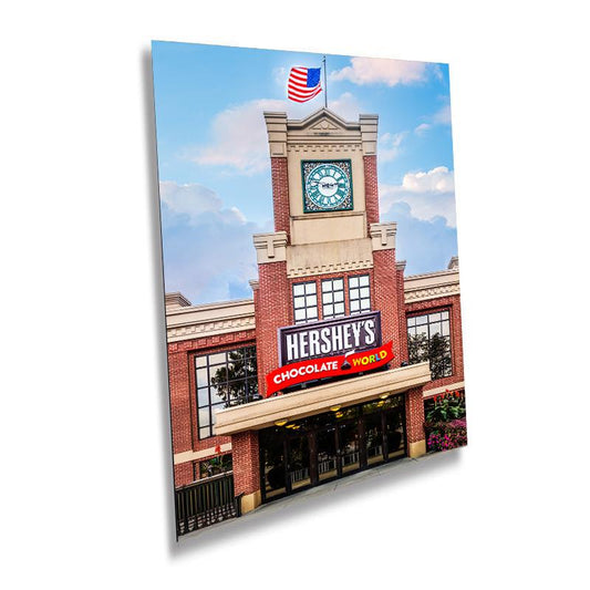 Welcome to  Hershey's Chocolate World: Chocolate Museum World Attraction Wall Art Print Hershey, Pennsylvania Aluminum/Metal/Canvas