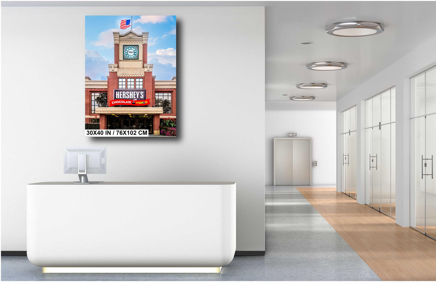 Welcome to  Hershey's Chocolate World: Chocolate Museum World Attraction Wall Art Print Hershey, Pennsylvania Aluminum/Metal/Canvas