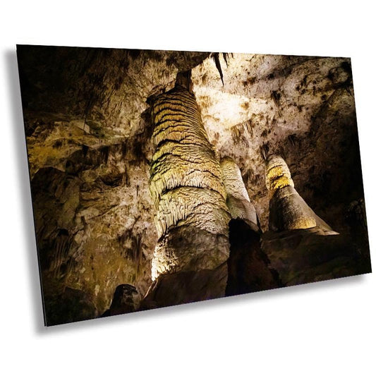 Stalactites and Shadows: The Giant Dome and Twin Domes of Carlsbad Caverns National Park Wall Art Print New Mexico  Acrylic/Metal/Canvas