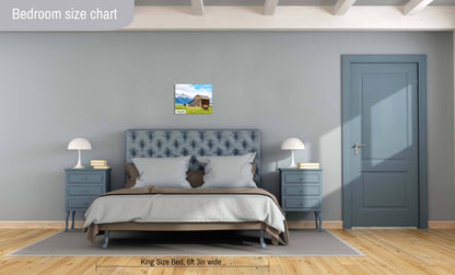 Bison's Haven: Thomas Murphy Barn Snow-capped Mountain Canvas Metal Print Grand Teton National Park Photography Landscape Wall Art